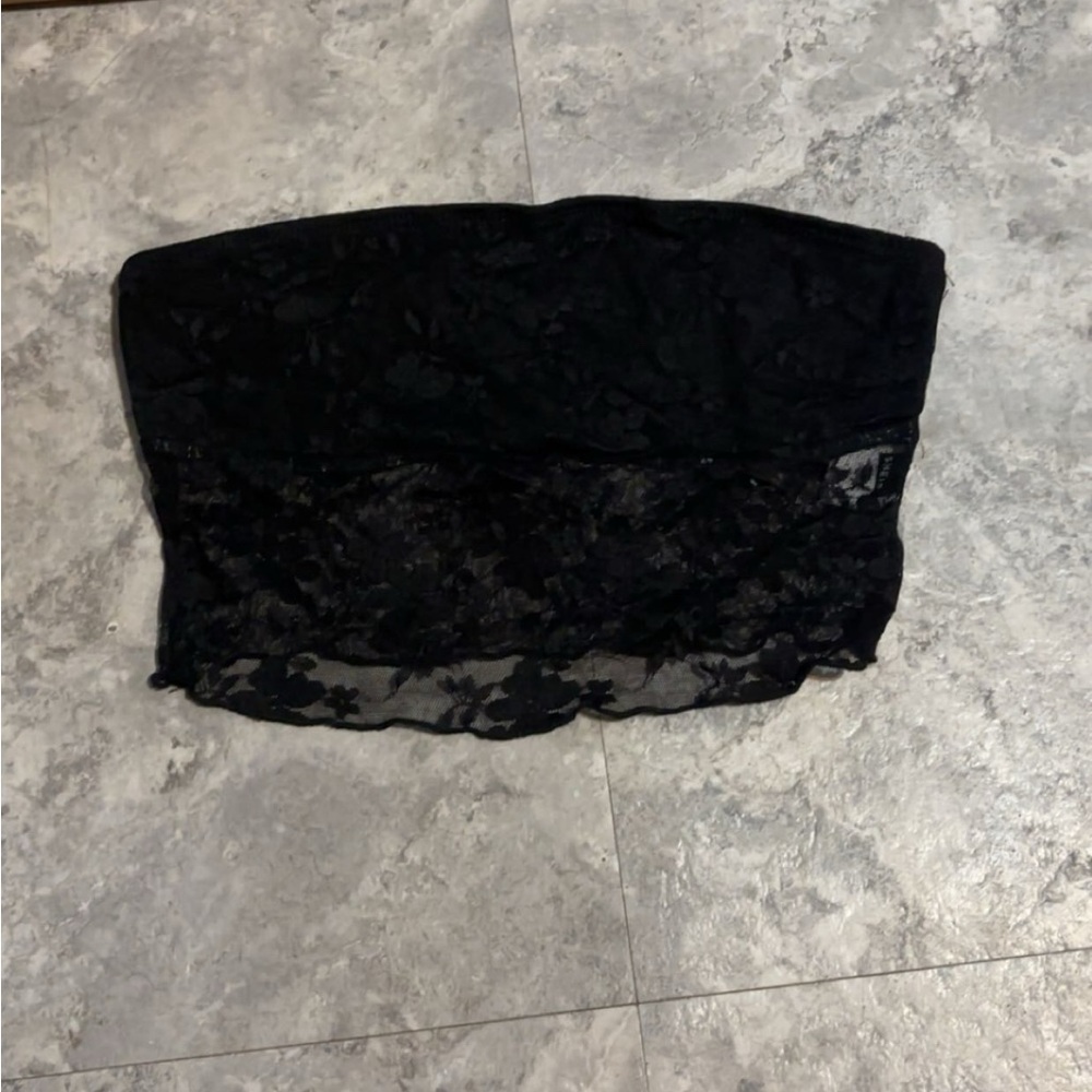 SHEIN Black Lace Strapless Top